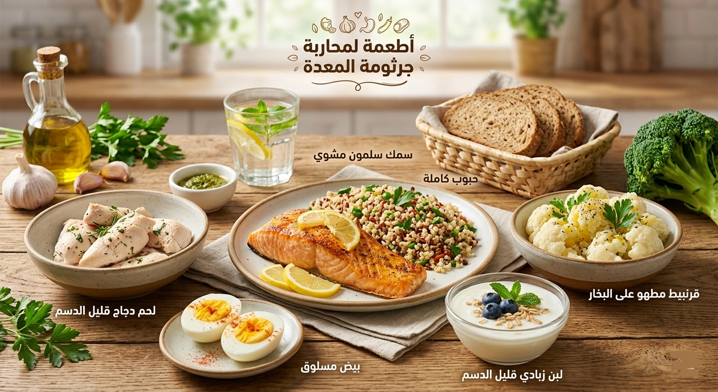 أشهر وأهم أكلات تقتل جرثومة المعدة